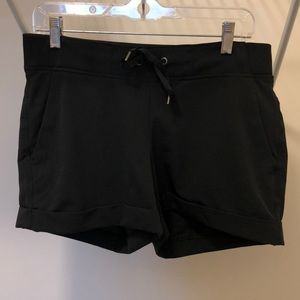 Athlete black shorts.